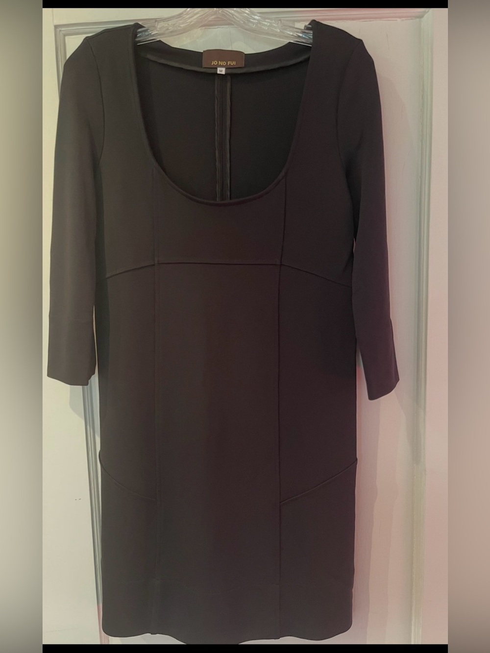 Black Midi Scoop-Neck Dress